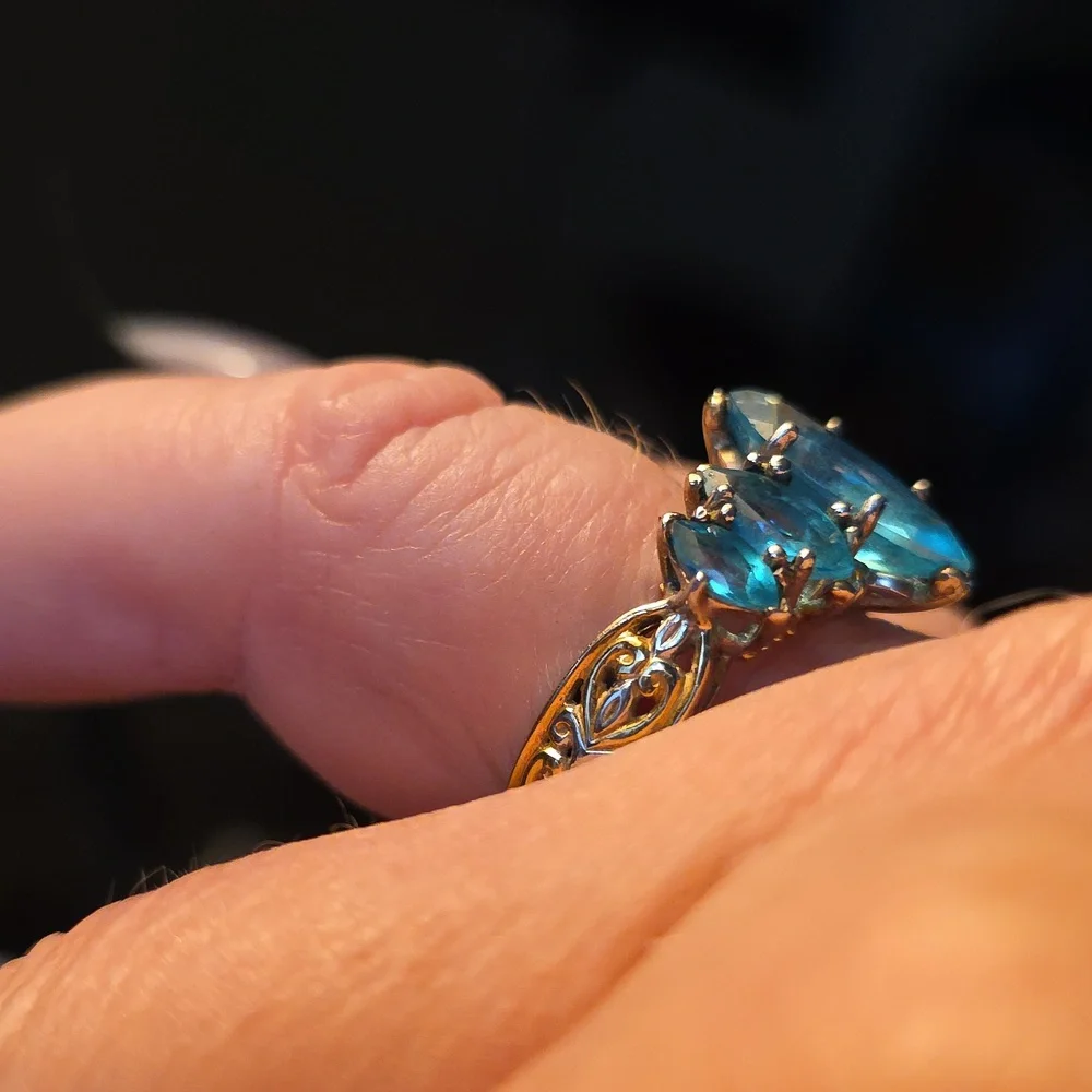 Michael Valitutti Paraiba Topaz Marquis Ring - Picture 12 of 13